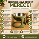 Comedouro Elevado Pet Inox Cachorro Gato Bebedouro Tigela Ração Água Antivômito Premium