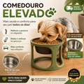 Comedouro Premium Elevado em Inox para Cães e Gatos